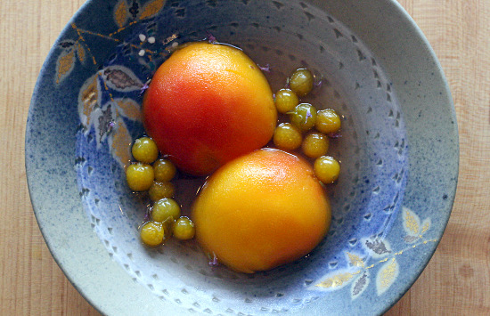 poached peaches top poached peaches top