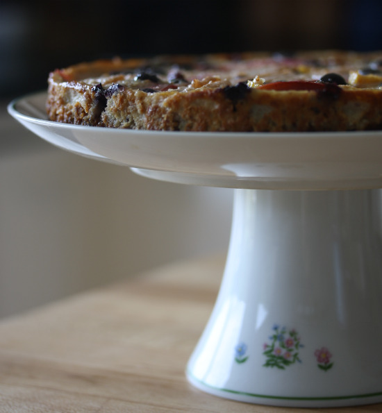 pie on cake plate