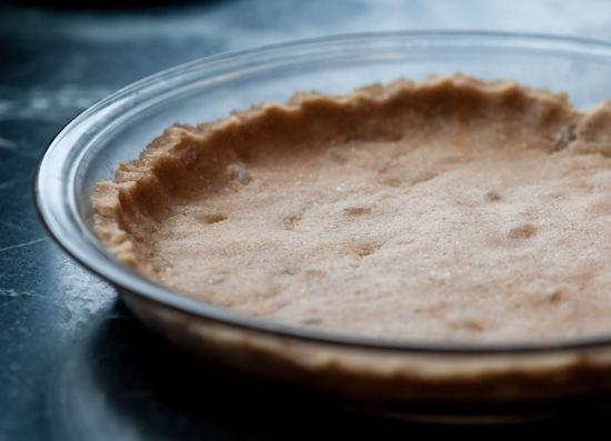 shortbread crust pressed in ginger shortbread crust