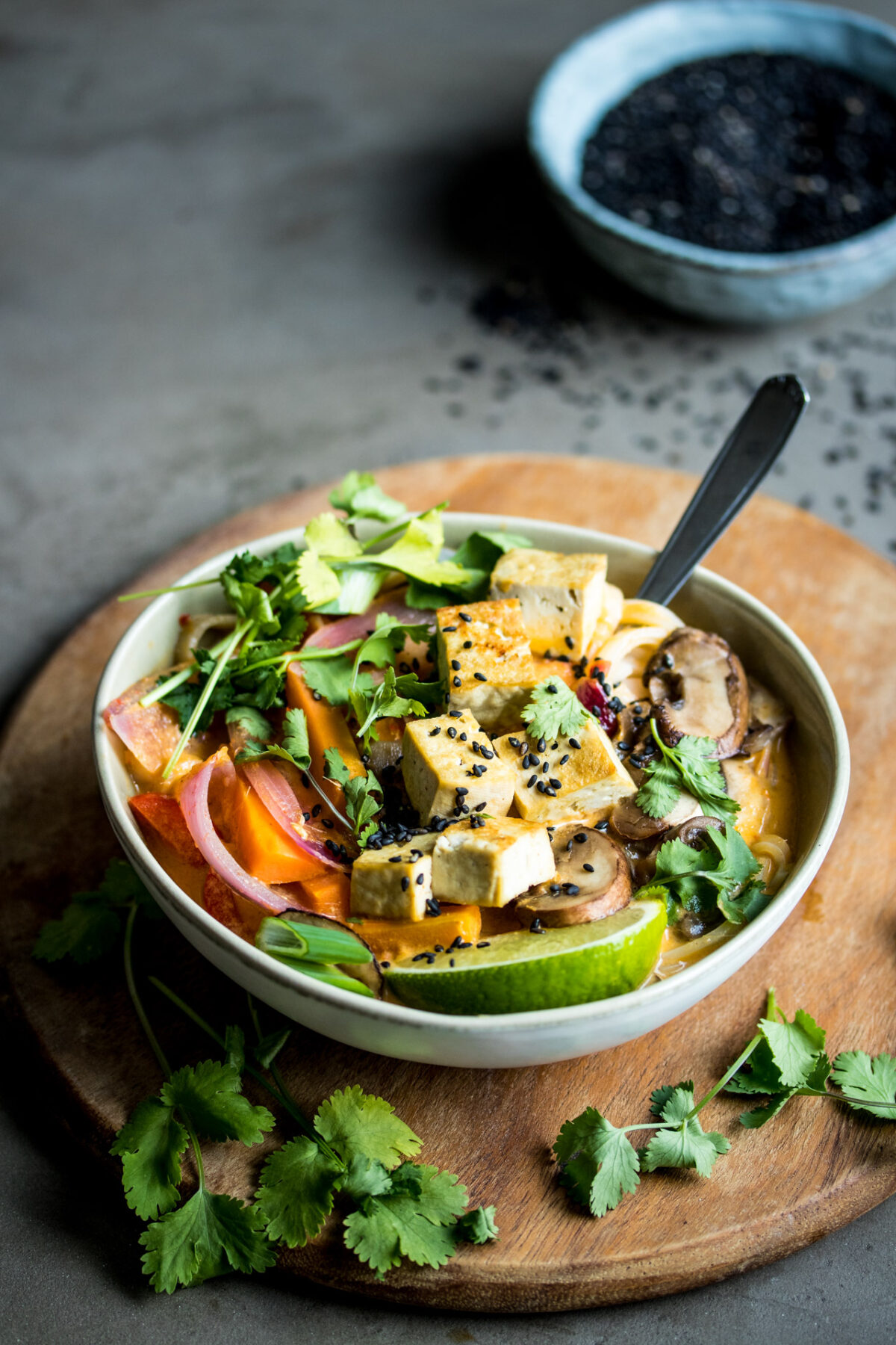 Vegan Lemongrass Coconut Noodle Soup. Absolutely packed full of flavour and texture!