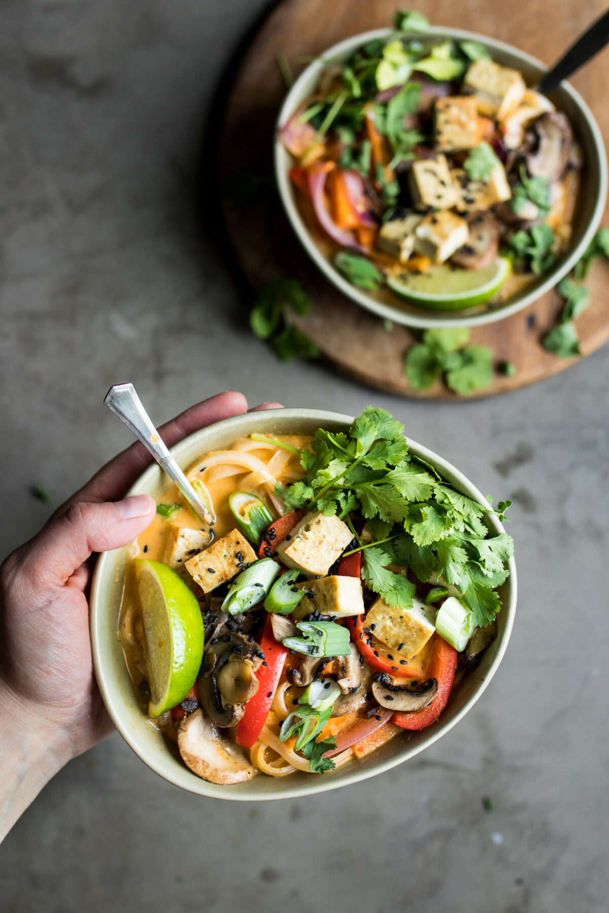 Vegan Lemongrass Coconut Noodle Soup. Absolutely packed full of flavour and texture!