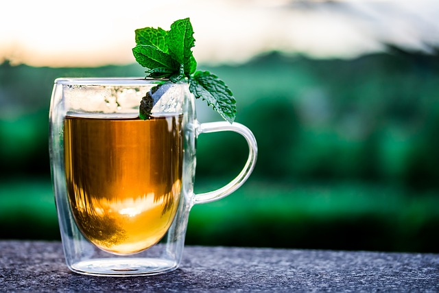 Fresh tea with mint.