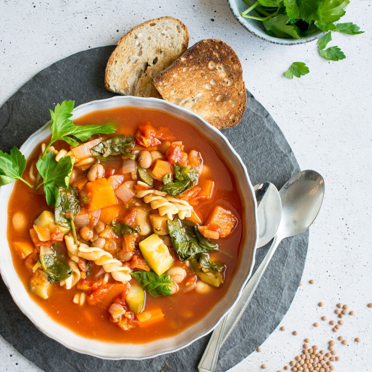 Winter Vegetable Minestrone soup.