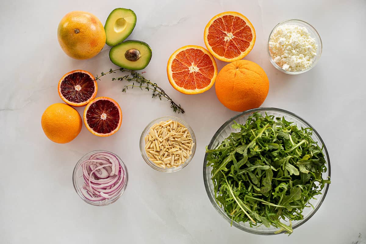 Ingredients for Winter Citrus Salad.